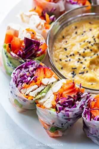 Rainbow Spring Rolls with Pineapple Sauce