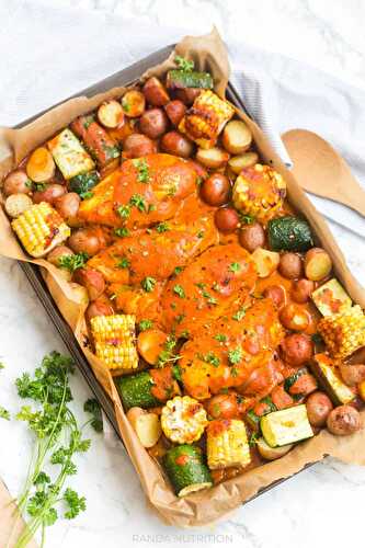 Sheet Pan Roasted Red Pepper Chicken and Vegetables