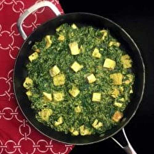 Keto Saag Paneer with Tofu