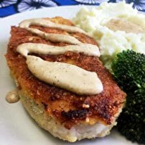 Low Carb Keto Breaded Pork Chops Smothered in Gravy