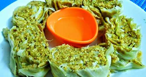 CABBAGE PATHRADO/ STEAMED CABBAGE LEAVES ROLLS !!!!! (MY 250TH POST) !!!!!!!!!
