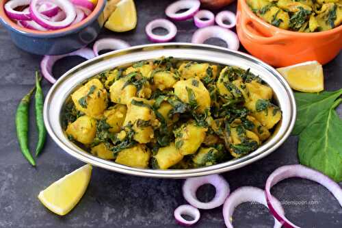 Aloo palak ki sabji | Aloo palak recipe dry | Potato spinach curry - Rumki's Golden Spoon