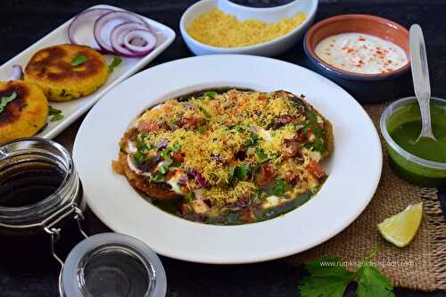 Aloo tikki chaat recipe | Alu tikki chaat | Tikki chaat recipe | How to make aloo tikki chaat - Rumki's Golden Spoon