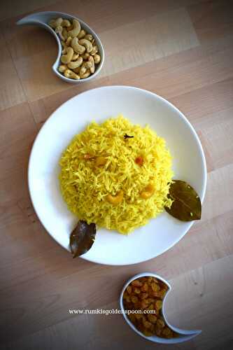 Basanti Pulao | Pilau rice recipe | Bengali Mishti Pulao - Rumki's Golden Spoon