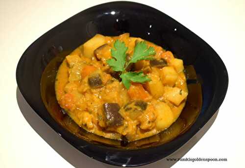 Home Style Masala Aloo-Baingan | Spicy Potato-Aubergine Curry - Rumki's Golden Spoon