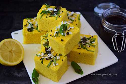 Instant dhokla recipe | Dhokla in microwave | Dhokla recipe without eno - Rumki's Golden Spoon
