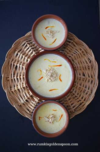 Kesar Phirni | Firni | Creamy Indian Saffron Rice Pudding - Rumki's Golden Spoon