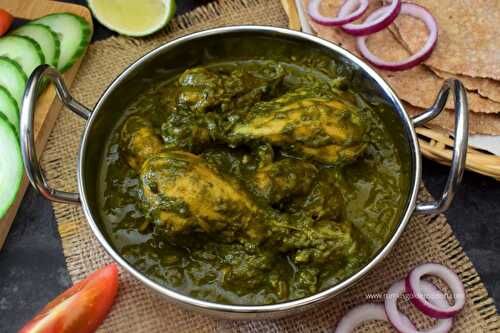Palak chicken curry | Spinach chicken curry | Chicken saag recipe - Rumki's Golden Spoon