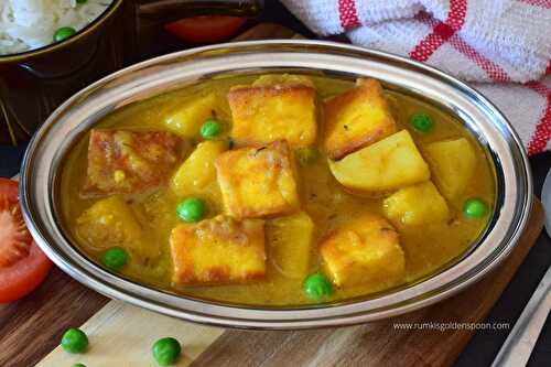 Paneer aloo tarkari | Niramish paneer | Aloo Paneer Curry | Aloo paneer recipe without onion - Rumki's Golden Spoon