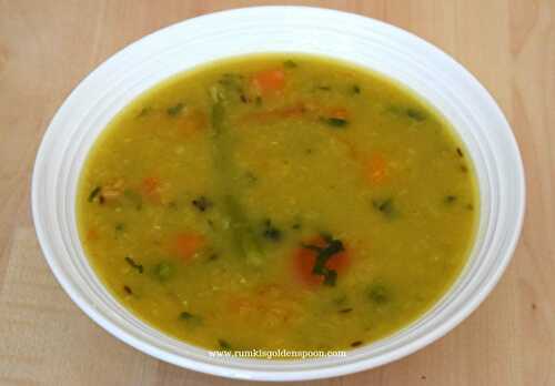 Perfect Red Lentil Dahl with Vegetables | Masoor Dal Recipe | No Onion No Garlic Recipes - Rumki's Golden Spoon