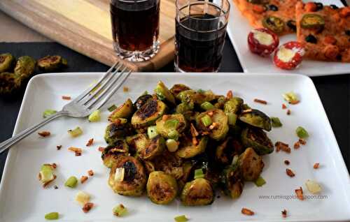 Roasted Brussels Sprouts with Garlic - Rumki's Golden Spoon
