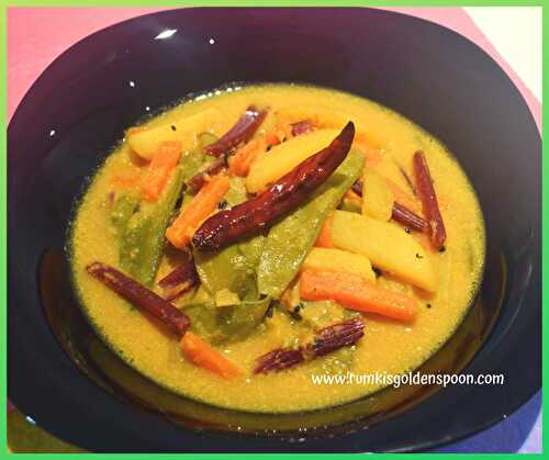 Sheem-Data Chorchori | Bengali Style mixed vegetable in Mustard Sauce - Rumki's Golden Spoon