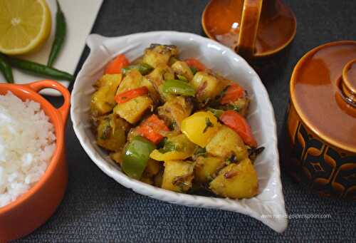 Shimla mirch ki sabji | Aloo Capsicum recipe | Potato and capsicum curry - Rumki's Golden Spoon