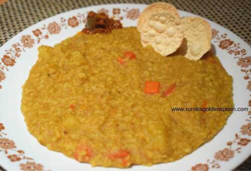 Vegetable Dalia Khichdi | Broken Wheat with Vegetables and Red Lentils - Rumki's Golden Spoon
