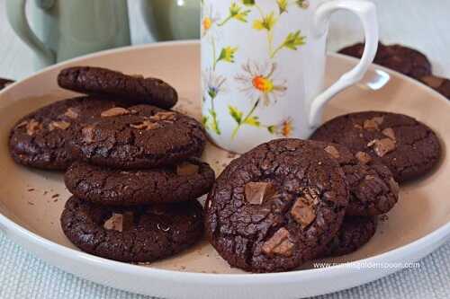 Double chocolate chip cookies | How to make double chocolate cookies | Valentine’s day treat recipe
