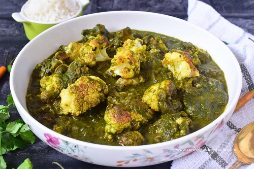 Hariyali Gobi | Gobi palak gravy | Hariyali gravy