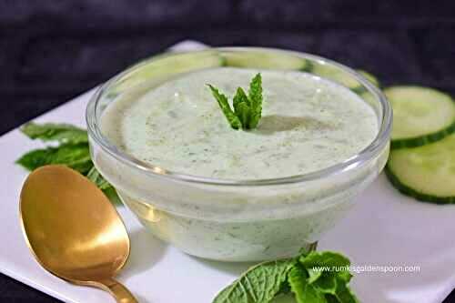 Cucumber mint raita recipe | Cucumber mint yogurt sauce Indian