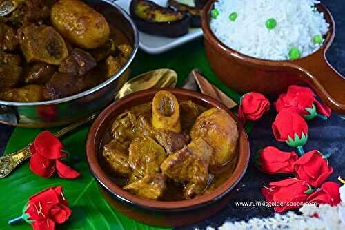 Bhoger mangsho | Niramish pathar mangsho | Mutton curry without onion and garlic