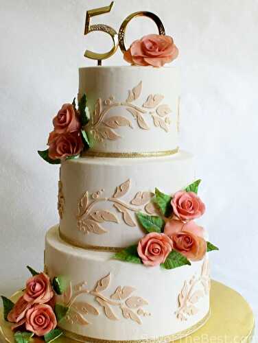 50th Anniversary Cake Design