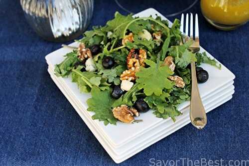 Baby Kale Salad with Blueberries and Blue Cheese