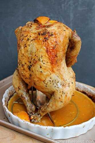 Beer Can Roasted Chicken with Wine, Lemon and Fresh Herbs