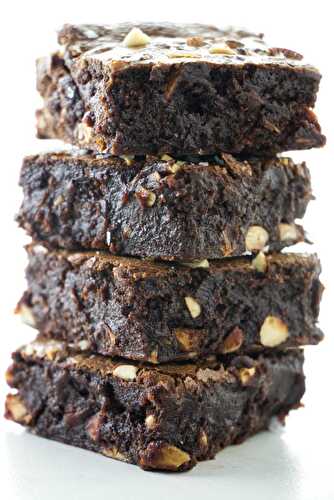 Chewy Brownies with Almonds and Sea Salt