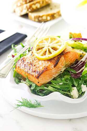 Herb Salmon Salad with Blue Cheese Dressing
