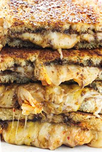 Kimchi Grilled Cheese with Black Garlic