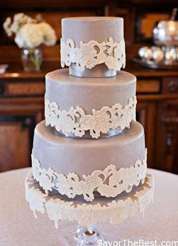 Lace Applique Wedding Cake Design