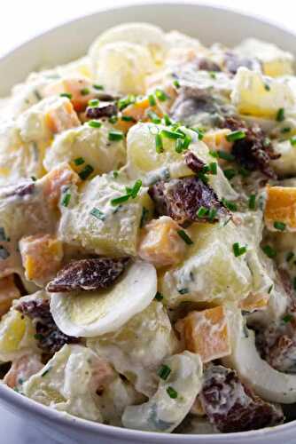 Potato Salad with Bacon Egg and Cheese