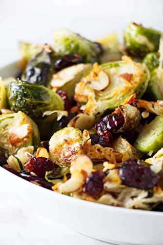 Roasted Brussels Sprouts with Parmesan and Cranberries