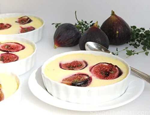 Roasted Figs in Goat Cheese Custard
