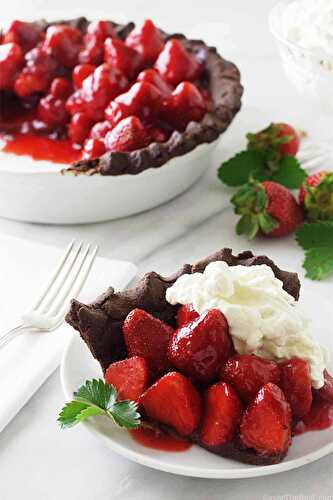 Strawberry Pie with Chocolate Teff Crust