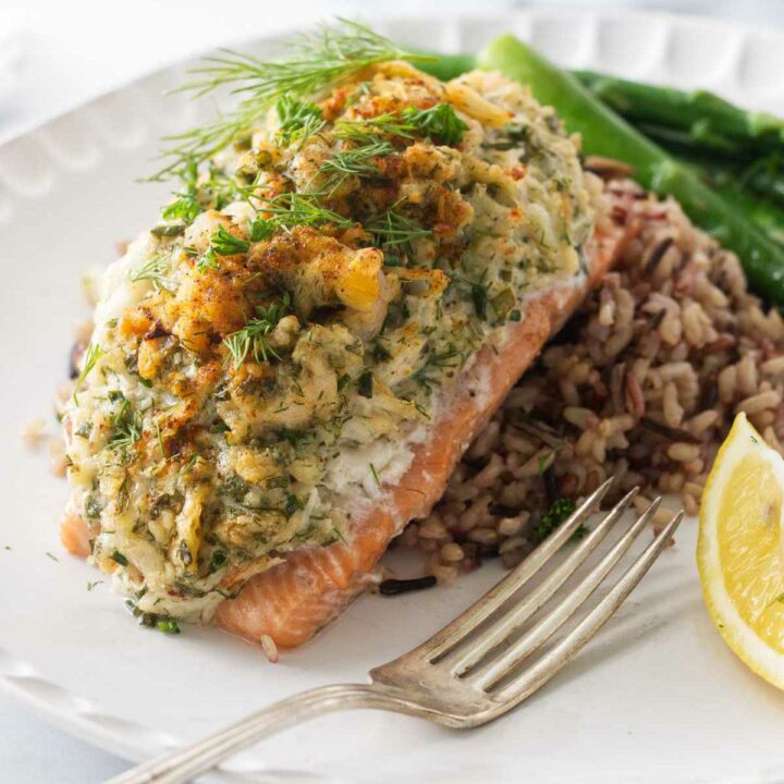 Crab and Shrimp Stuffed Salmon