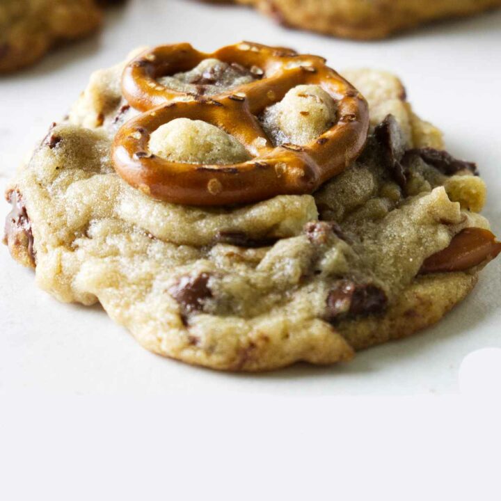 Salted Caramel and Pretzel Cookies