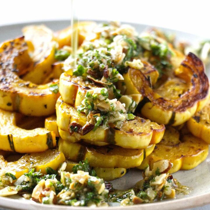 Delicata Squash with Parmesan Gremolata and Brown Butter