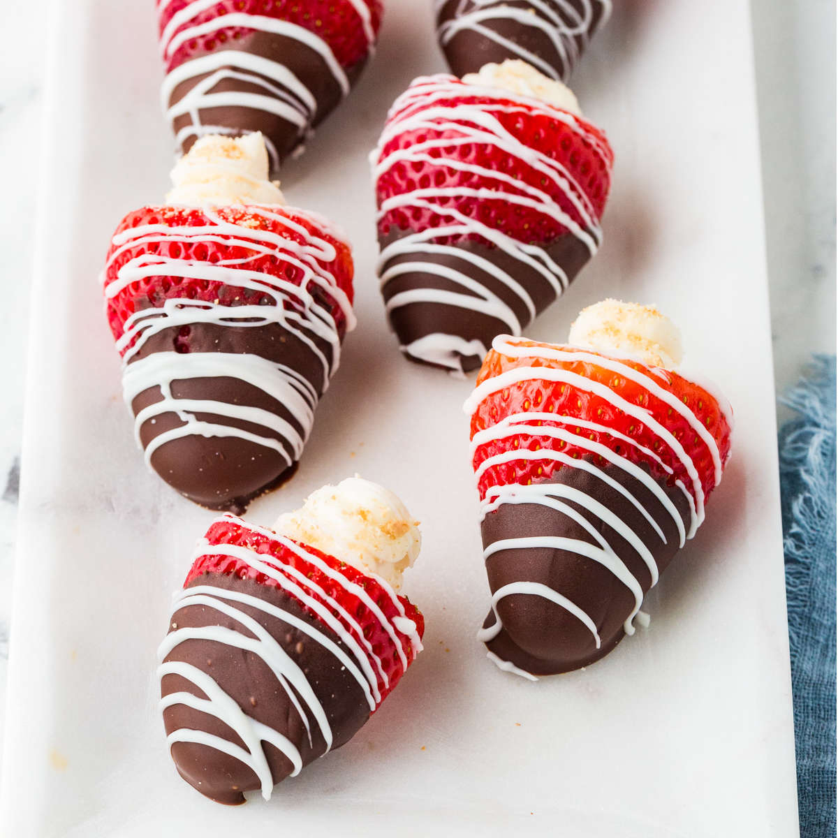 Cheesecake Stuffed Chocolate Covered Strawberries