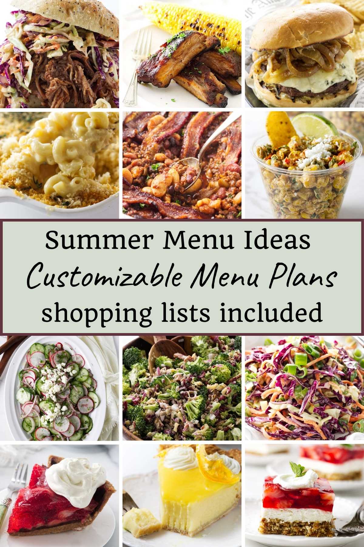 Summer Dinner Ideas and Menu Plans
