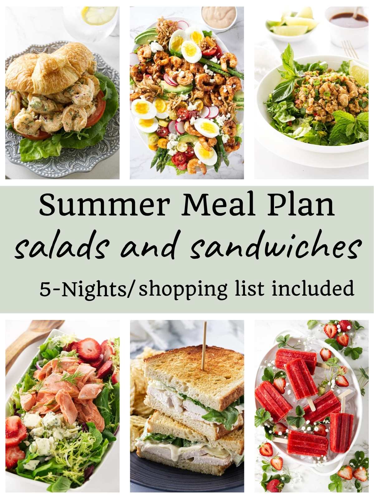 5-Night Summer Meal Plan: Sandwiches and Salads