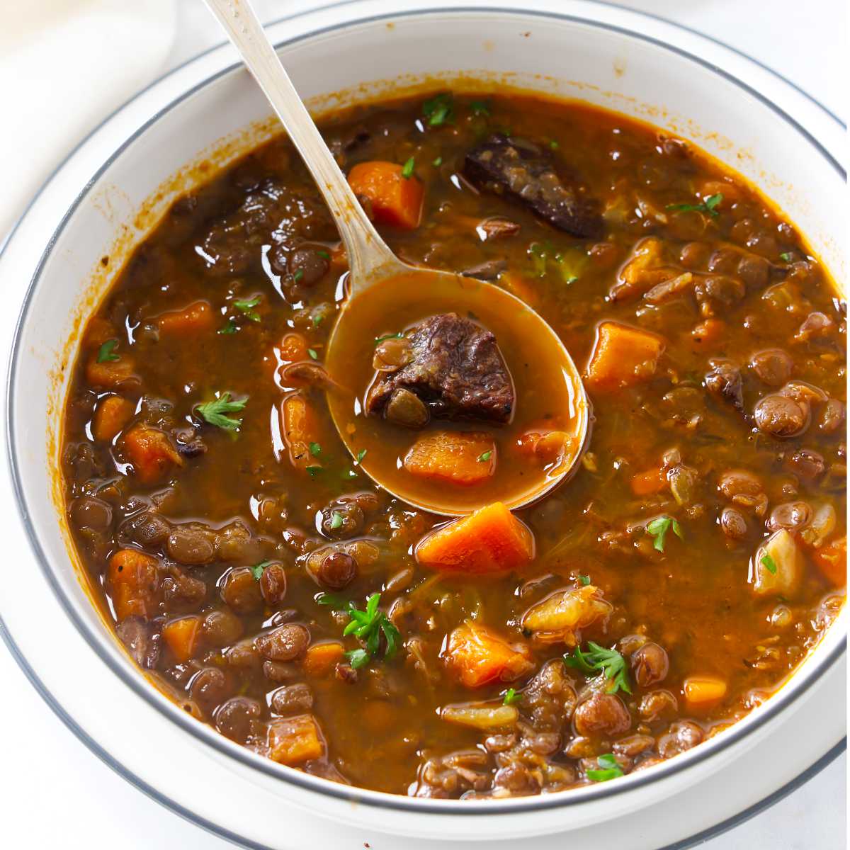 Chunky Beef and Lentil Soup