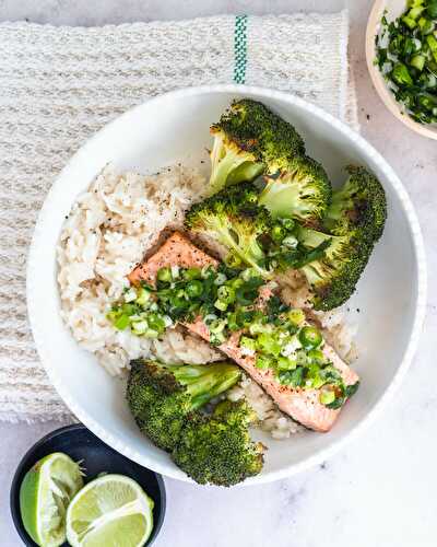 Lime Roasted Salmon and Coconut Rice