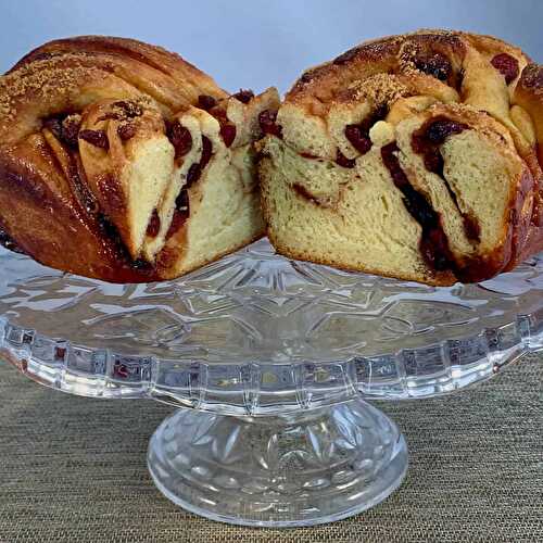 Cranberry Wine Babka with cinnamon