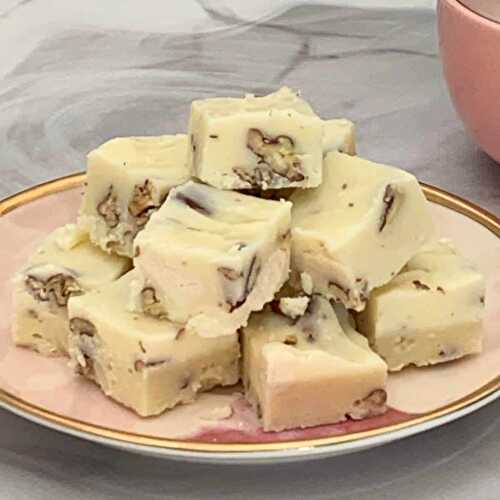 White Chocolate Marshmallow Pecan Fudge (no condensed milk)