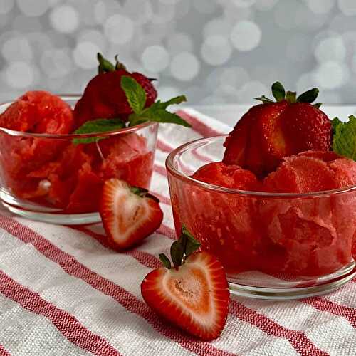Strawberry Mint Sorbet