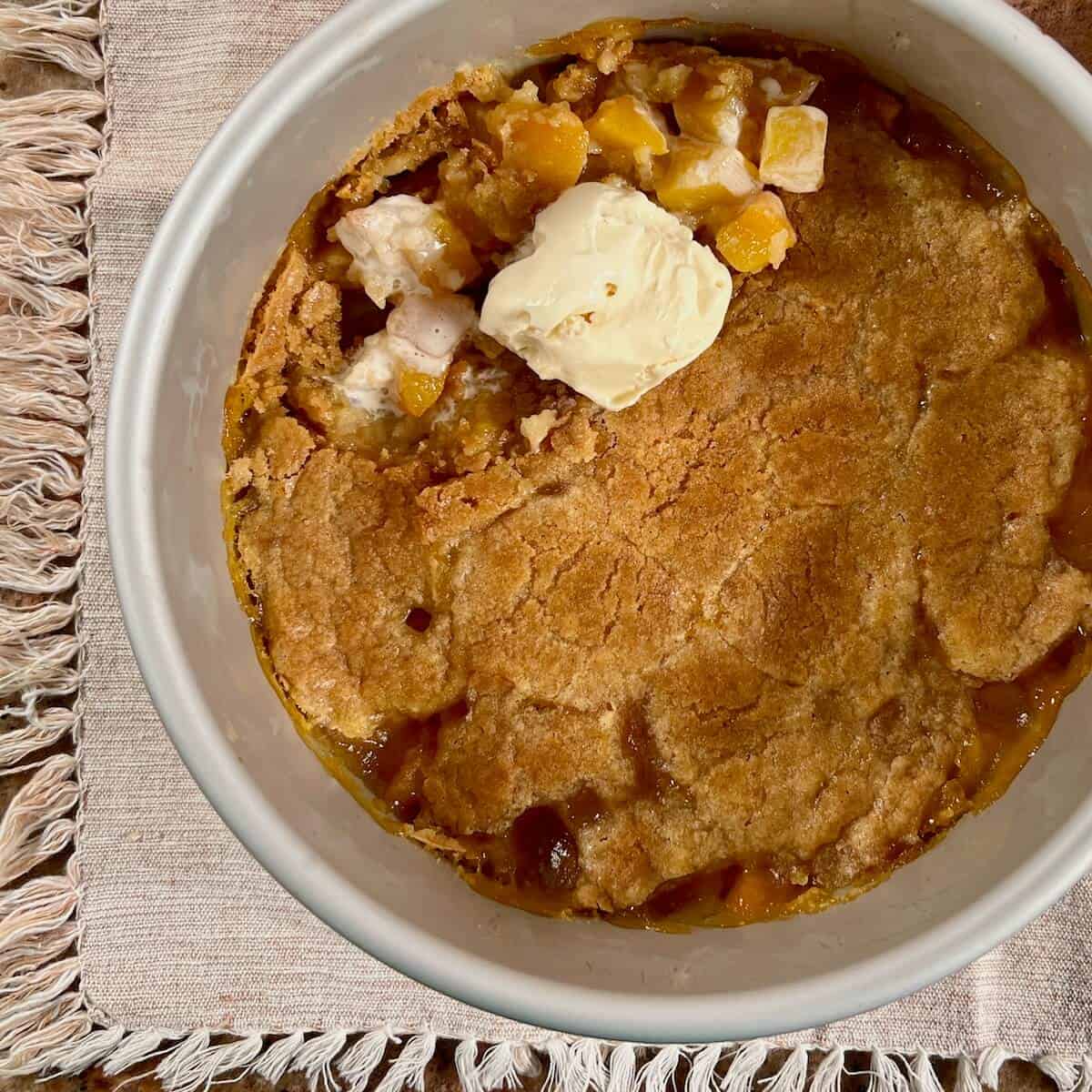 Sugar Cookie Peach Cobbler (Small Batch)