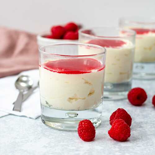 White Chocolate Mousse with Raspberry Sauce