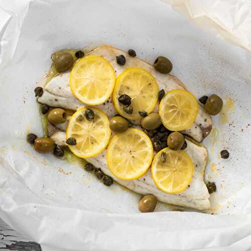 Baked Sea Bass with Lemon and Olives
