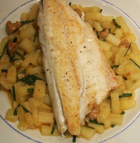 Chorizo Potato Risotto with Sea Bass