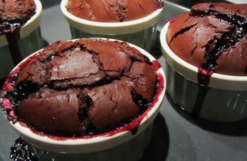 Blueberry Upside Down Chocolate Cakes