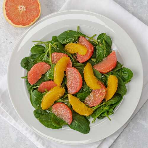 Spinach Citrus Salad with Grapefruit Vinaigrette